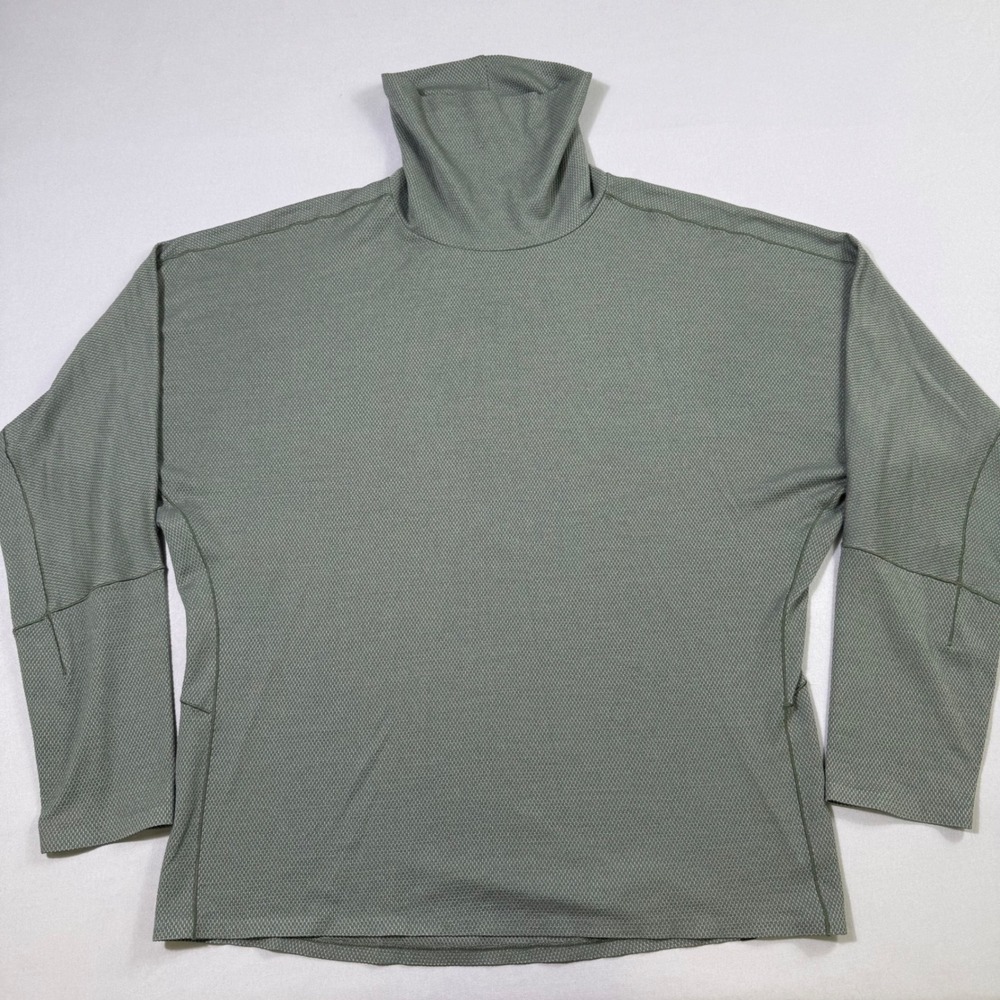 Lululemon Lab Moraine Turtleneck Womens Medium Green Performance Merino Blend